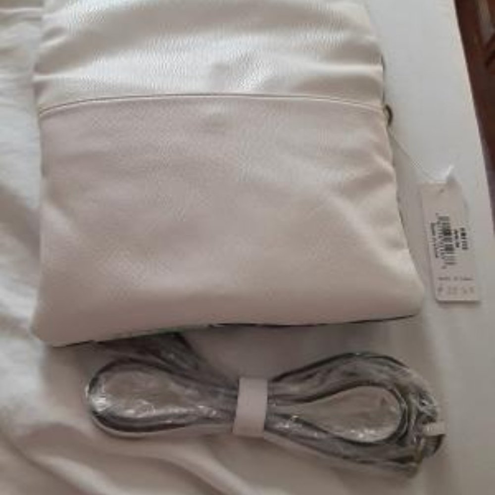 NEW Reversible White Clutch/shoulder bag w/strap